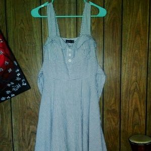 Blue/White striped sundress tie in the back